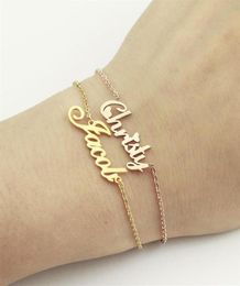 Personalised Custom Name Bracelet Charms Handmade Women Kids Jewellery Engraved Handwriting Signature Love Message Customised Gift285223923