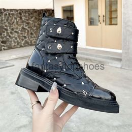 Channeles Boots Designer Shoes 2023 new first layer cowhide high top shoes tied round head thick sole casual fashion shoes tide Martin boots European station 7AO9