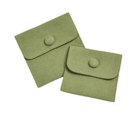 Light Green velvet Jewellery pouches bags earrings rings bracelets necklaces keychains dust pouch gift bag with v brand name