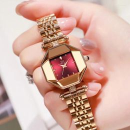 Wristwatches Diamond Wrist Watches For Women Quartz Ladies Watch Stainless Steel Clock Female Relogio Feminino