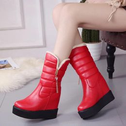 Boots Autumn And Winter Bottomed Tube Snow Women Mature Warm Anti-Slip Light Man-Made Diamond Semi-Hig Lady Shoes -40