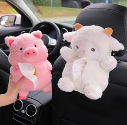 Tissue Boxes Napkins Car Box Plush Doll Piggy Sheep Napkin Paper Holder Styling Portable Case Home2818025