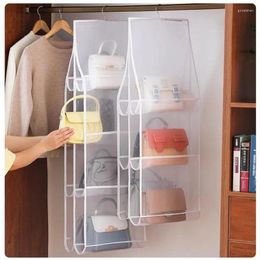 Storage Bags Sorting Bag Dust Cover Wardrobe Transparent HandBag Shelf Home Hanging Organiser