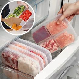 Storage Bottles 4 Grids Food Box Portable Compartment Refrigerator Freezer Organizers Sub Packed Onion Ginger Clear Kitchen Tool