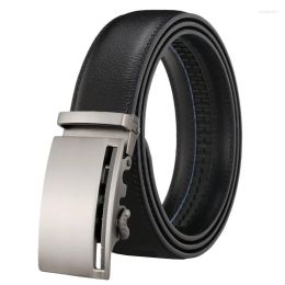 Belts Men Genuine Leather Belt Business Metal Automatic Buckle For Male Designer Cowhide Ratchet 110-130cm Fashion