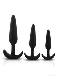 3PCSlot Silicone Anal Trainer Set Anal Beads Kit Butt Plug Prostate Massager Unisex Anal Sex Toy Adult Erotic Products for Men8571598