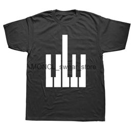 Men's T-Shirts Born To Be Piano Teacher Music Band Keyboard Player Hip Hop Harjauku Mens Clothing Print T-shirt Short Slve Funny T Shirts H240506