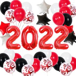 Party Decoration Cross Border Year Balloon 32 Inch Red 2024 Digital Aluminium Film Meeting Scene