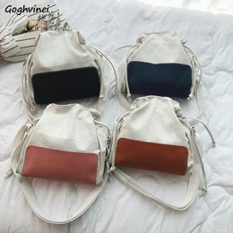 Bag Shoulder Bags Student Vintage Paneled Canvas Cross-body Womens Simple Portable Large Capacity One-shoulder Ulzzang All-match