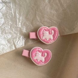 Accessori per capelli Nuova ragazza carina amore per gatto Clip per capelli carino clip di bocca rosa rosa clip cartone animato gatto clip wx