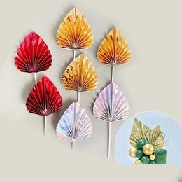 Cake Tools 1Pcs Paper Fan Topper Gold Palm Leaf Birthday For Wedding Cupcake Toppe Kid Party Decorations Drop Delivery Home Garden K Dhua7