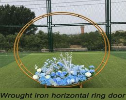 Party Decoration Wedding Props Wrought Iron Circle Background Flower Stand Ring Double Rod5136319