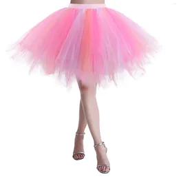 Stage Wear Women Christmas Dance Party Patchwork Tulle Skirt Holiday Costume TuTu Plaid Skirts For Hangers With Clips