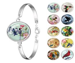 Charm Bracelets Parrot llow Crow Phoenix Pterodactyl Cardinal Birds Bracelet Glass Cabochon Bangle Animal Jewelry Gift For Girl Women Faw4891627