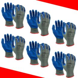 Gloves 12Pcs/6Pairs High Quality Latex Rubber Coated Cotton Palm Protective Safety Working Gloves Men or Woman