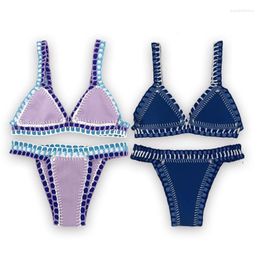 Women's Swimwear Bikinis 2024 Women Sexy Elastic Swimsuit Comfortable And Soft Fit Handmade Crochet Tankini Summer Arrivals