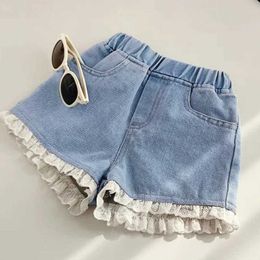 Trousers New Summer Cool and Cute Denim Shorts Girls Shorts Princess Jeans Childrens Casual Shorts Birthday Party ClothingL2403