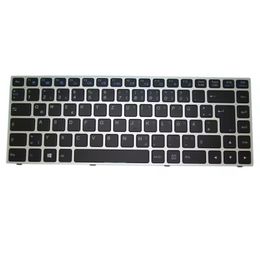 Laptop Backlit Keyboard For CLEVO P640 MP-13C26D0J4306 6-80-N13B0-071-1 German GR With Silver Frame