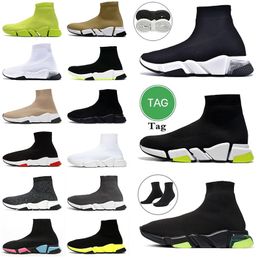 Classic Casual Shoes grey Triple S black white green Breathable Graffiti Sneakers Race Sock Shoes 1.0 2.0 mens designer shoes womens Speed trainers Sports Outdoor walk