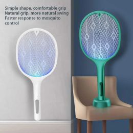 Zappers 2024 Electric Insect Racket Swatter Zapper 3Layer Mesh USB Rechargeable Mosquito Fly Killer Bug Zapper For Summer Home Outdoor