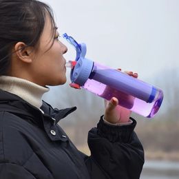 650ml portable water purifier bottle kettle gym training bottle leak proof vibration bottle outdoor survival filter 240429