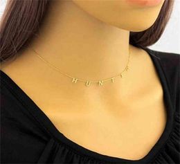 Personalised Custom Made Any Nameplate Dainty 18k Gold Plated Initial Alphabet Letter Pendant Dangle Name Necklace21979877026403