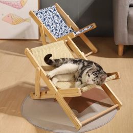 Houses New Cat Chair Pet Sisal Bed Adjustable Recliner Portable Puppy Sleeping Nest House Comfort Nestapply To 10kg Cat Dog Supplies