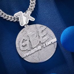 Round Iced Out Sterling Sier Hip Hop Custom Moissanite Pendant