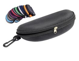 Oxford cloth black glasses case sunglass protection box Zipper eyeglass package sunglasses case hook eyewear accessories DHE265589422