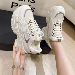 Casual Shoes Vulcanised For Women Sneakers Spring Mesh Low-top Inner Heightening Dad Comfortable Breathable Women's