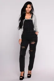 Women's Jeans Autumn And Winter Casual Sports Ripped Double Shoulder Strap Jumpsuit Women's Boutique