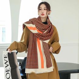 Scarves Winter Warm Wool Scarf Ladies Vintage Swallow Gird Shawls Femme Thicken Wraps Foulard Luxury Brand Cashmere For Women