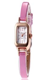 Fashon Square Womens Watches Quartz Ladies Watch Comfortable Leather Strap Wristwatches Multicolour Choice8023504