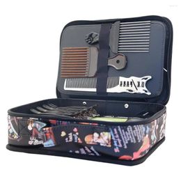 Cosmetic Bags PU Leather Hair Styling Tools Bag Makeup Train Case Barber Travel Organizer