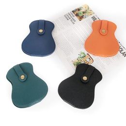 Portable High Capacity Guitar Pick Storage Bag Thickened Leather DurableUniversal Foldable Bag Ukulele Accessories