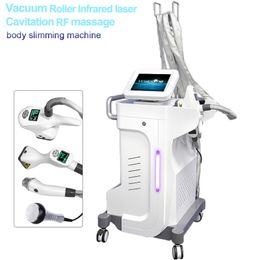 Vacuum rf skin tighten machine cavitation slimming massage roller cellulite reduction infrared laser therapy spa device 4 handles