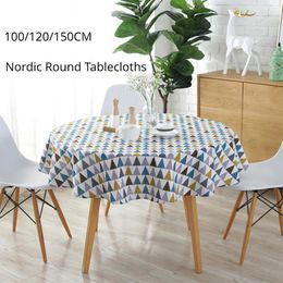 Table Cloth Nordic Round Tablecloths Washable Cotton Linen Dining Pad 100/120/150CM Suitable For Banquet Wedding Christmas Cover