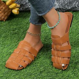 Slippers Summer Women Flats Mules Shoes Casual Slingback Sandals 2024 Outdoor Beach Flip Flops Walking Cozy Female Slides