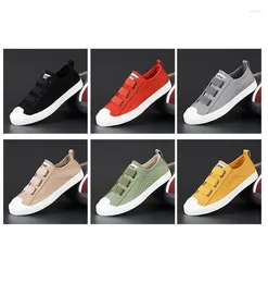 Casual Shoes Unisex Canvas Men Sneakers Solid Colors Women Plus Size Shoe Elastic Band Students Sneaker Soft Latex Insole 38-44
