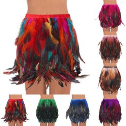 Skirts For Women Trendy Summer European American Stage Performance Clothing Feather Half Body Short Skirt Women'S