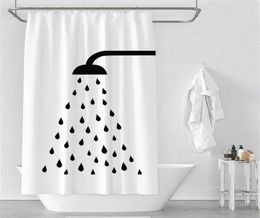 Waterproof Thicken White Polyester Shower Curtains Minimalist Bathroom Curtains High Quality Shower Head Print Bath Shower Curtain8784894