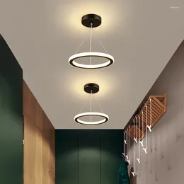 Ceiling Lights Modern Pendant Chandelier Simple Circular Entrance Hall Aisle Lamps Light For Balcony Cloakroom 110-220V