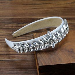 Hair Clips Handmade White Crystal Baroque Headband Diamante Hairband For Girls Headdress Women Wedding Accessories