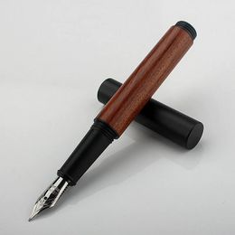 Sandalwood Mini Pocket Wood Fountain Pen Exquisite Smooth Writing Business Signature Highend 038mm 240428