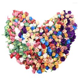 Decorative Flowers 30pcs Artificial Single Head Small Rose DIY Material Flower Bag Garland Table Decoration Accessories Valentine's Day