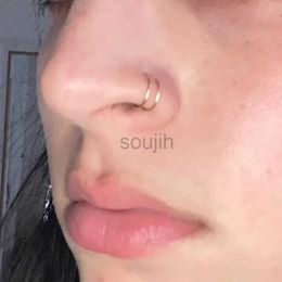 Body Arts 1PC Stainless Steel Double Layers Nose Ring Spiral Twist Septum Piercing Hoops For Women Men Tragus Earring Fashion Jewellery 20G d240503
