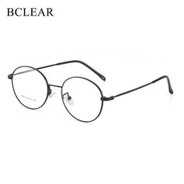 BCLEAR Retro Man Woman Round Glasses Metal Alloy Eyeglass Frame Black Silver Gold Spectacles Eyeglasses High Quality 240430