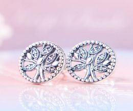 Vintage round life tree earrings for 925 sterling silver classic temperament with original box ladies earrings holiday gift7165312