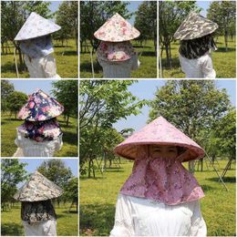 Berets Wide Brim Party Sun Hats Bamboo Weaving Adjustable Woven Straw Retro Farmer Caps Men Women Outdoor