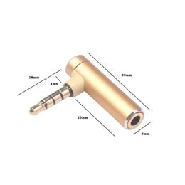 New 3.5mm Male To Female Audio Jack Plug Adapter Connector Stereo 4 Pole 90 Degree Sliver For Headphones Headset Earphones